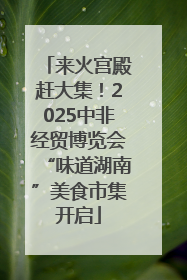 来火宫殿赶大集！2025中非经贸博览会“味道湖南”美食市集开启