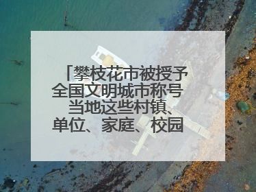 攀枝花市被授予全国文明城市称号 当地这些村镇、单位、家庭、校园也是全国文明！