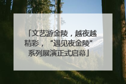文艺游金陵，越夜越精彩，“遇见夜金陵”系列展演正式启幕