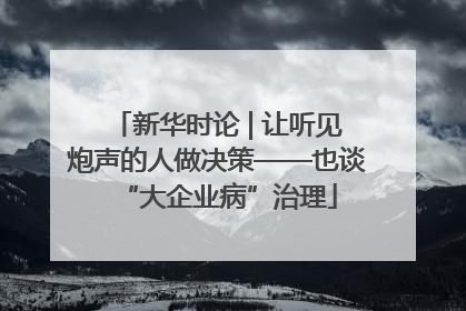 新华时论 | 让听见炮声的人做决策——也谈“大企业病”治理