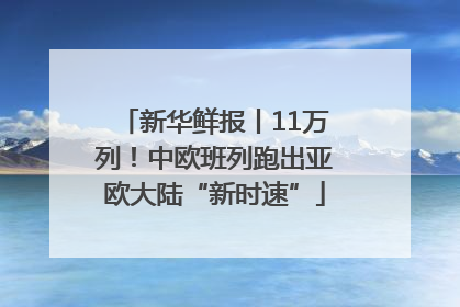 新华鲜报丨11万列！中欧班列跑出亚欧大陆“新时速”