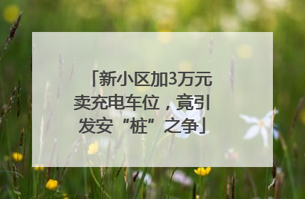 新小区加3万元卖充电车位，竟引发安“桩”之争