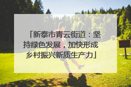 新泰市青云街道：坚持绿色发展，加快形成乡村振兴新质生产力
