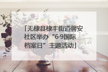 无棣县棣丰街道馨安社区举办“6·9国际档案日”主题活动