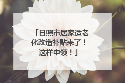 日照市居家适老化改造补贴来了！这样申领！