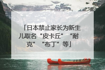 日本禁止家长为新生儿取名“皮卡丘”“耐克”“布丁”等