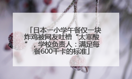 日本一小学午餐仅一块炸鸡被网友吐槽“太寒酸”，学校负责人：满足每餐600千卡的标准