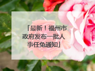 最新！福州市政府发布一批人事任免通知