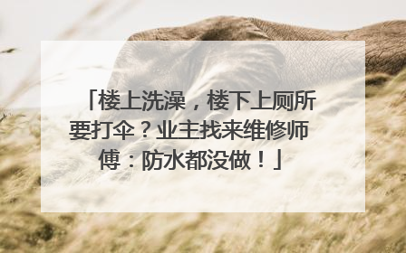 楼上洗澡，楼下上厕所要打伞？业主找来维修师傅：防水都没做！