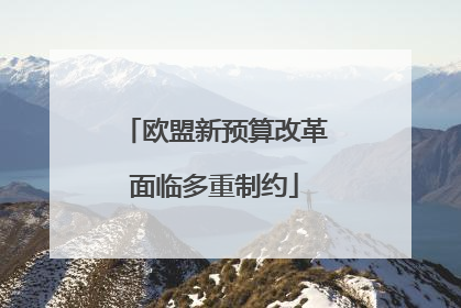 欧盟新预算改革面临多重制约