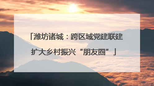 潍坊诸城：跨区域党建联建 扩大乡村振兴“朋友圈”