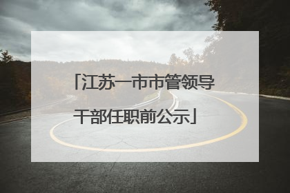 江苏一市市管领导干部任职前公示