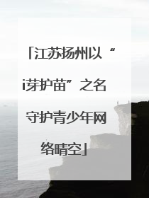 江苏扬州以“i芽护苗”之名 守护青少年网络晴空