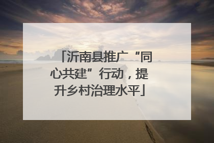 沂南县推广“同心共建”行动，提升乡村治理水平