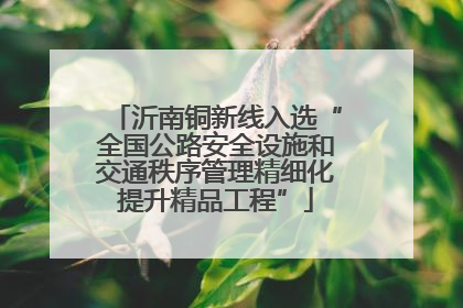 沂南铜新线入选“全国公路安全设施和交通秩序管理精细化提升精品工程”