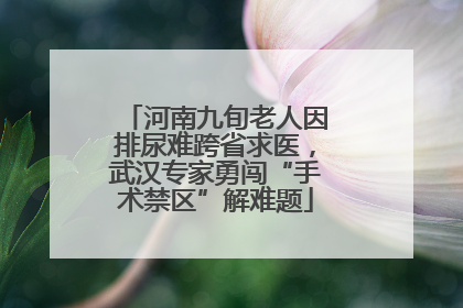 河南九旬老人因排尿难跨省求医，武汉专家勇闯“手术禁区”解难题