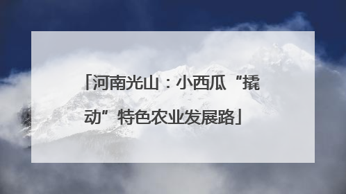 河南光山：小西瓜“撬动”特色农业发展路