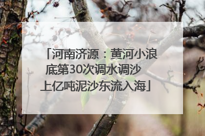 河南济源：黄河小浪底第30次调水调沙 上亿吨泥沙东流入海