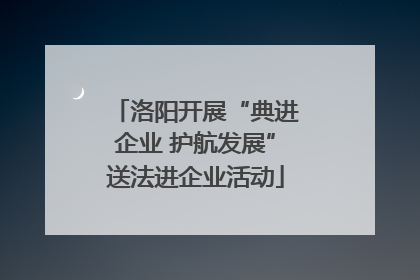 洛阳开展“典进企业 护航发展”送法进企业活动