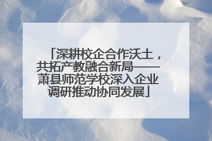 深耕校企合作沃土，共拓产教融合新局——萧县师范学校深入企业调研推动协同发展