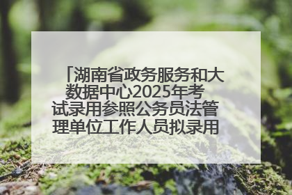 湖南省政务服务和大数据中心2025年考试录用参照公务员法管理单位工作人员拟录用人员名单公示