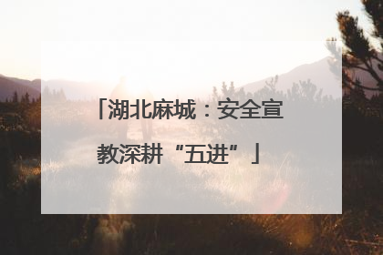 湖北麻城：安全宣教深耕“五进”
