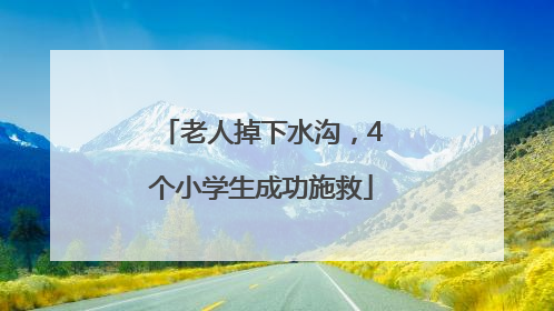 老人掉下水沟，4个小学生成功施救