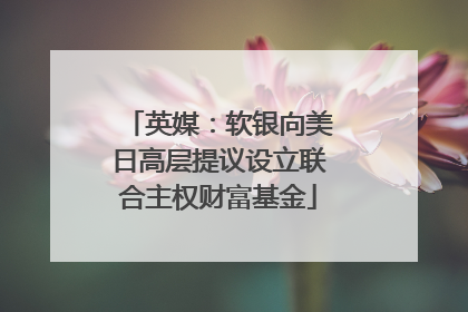 英媒：软银向美日高层提议设立联合主权财富基金