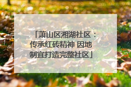 萧山区湘湖社区：传承红砖精神 因地制宜打造完整社区