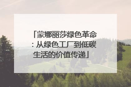 蒙娜丽莎绿色革命：从绿色工厂到低碳生活的价值传递