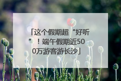这个假期超“好听”！端午假期近500万游客游长沙
