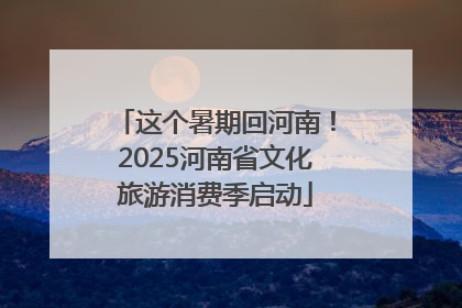 这个暑期回河南！2025河南省文化旅游消费季启动