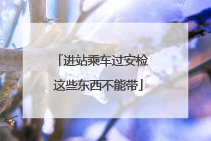 进站乘车过安检 这些东西不能带