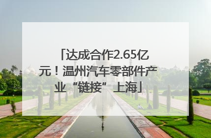 达成合作2.65亿元！温州汽车零部件产业“链接”上海