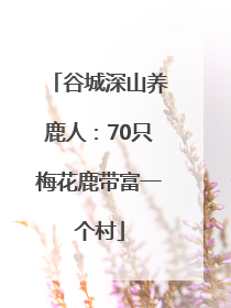 谷城深山养鹿人：70只梅花鹿带富一个村