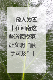 豫人为善丨在河南这些道德模范让文明“触手可及”