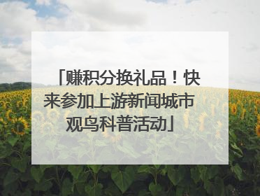 赚积分换礼品！快来参加上游新闻城市观鸟科普活动
