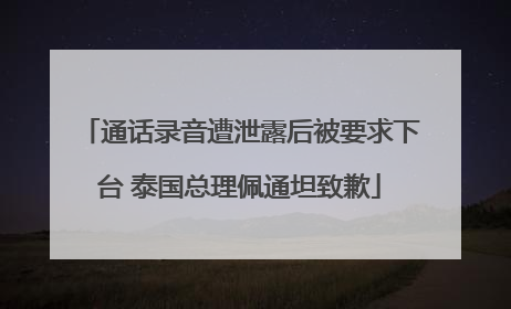 通话录音遭泄露后被要求下台 泰国总理佩通坦致歉