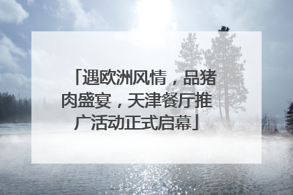 遇欧洲风情，品猪肉盛宴，天津餐厅推广活动正式启幕
