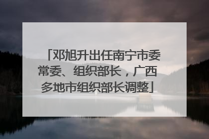 邓旭升出任南宁市委常委、组织部长，广西多地市组织部长调整