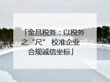 金昌税务：以税务之“尺” 校准企业合规诚信坐标