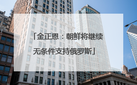 金正恩：朝鲜将继续无条件支持俄罗斯