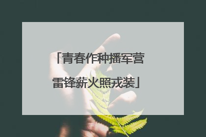 青春作种播军营 雷锋薪火照戎装