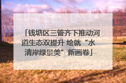 钱塘区三管齐下推动河道生态双提升 绘就“水清岸绿景美”新画卷