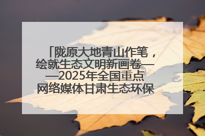 陇原大地青山作笔，绘就生态文明新画卷——2025年全国重点网络媒体甘肃生态环保行主题采访活动综述