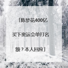 陈梦花400亿买下奥运会单打名额？本人回应