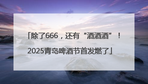 除了666，还有“酒酒酒”！2025青岛啤酒节首发燃了