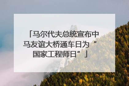 马尔代夫总统宣布中马友谊大桥通车日为“国家工程师日”