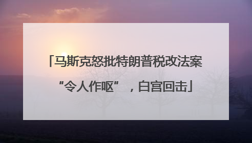 马斯克怒批特朗普税改法案“令人作呕”，白宫回击