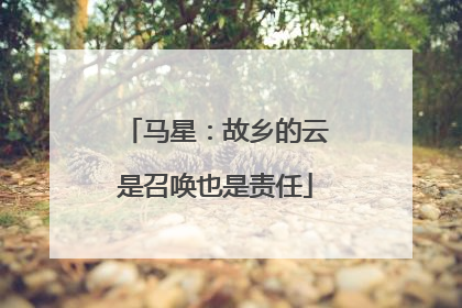 马星：故乡的云是召唤也是责任